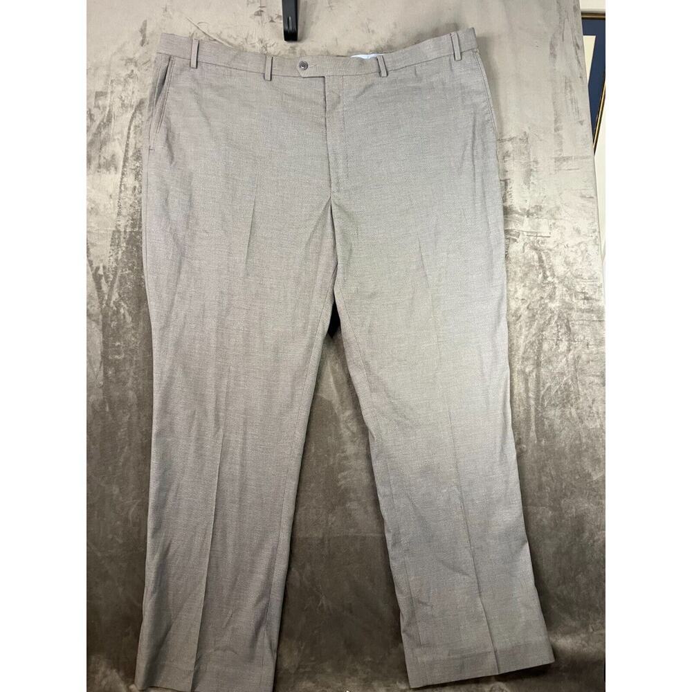 Roundtree & Yorke Travel Smart Big Man Pants 48x30 Classic Flat Front gray